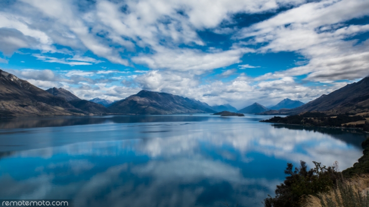 An awe inspiring view of the head of Lake Wakatipu.
